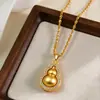 Novo Estilo Chinês Ouro Areia Rotativo Diamante Incrustado Ouro Cabacinha Pingente Sorte Giratória Fortuna e Prosperidade Brilho Intenso Colar Pingente Ornamento Presente para Namorada