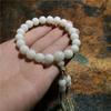 Suministros del Fabricante Pulseras de Raíz de Bodhi de Jade Blanco de una Sola Vuelta, Anillos Lisos, Pulseras Retorcidas a Mano con Semillas de Bodhi