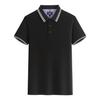 Polo de alta gama, ropa de trabajo personalizada, ropa de verano para empresas, camiseta de manga corta de algodón con solapa y logotipo bordado.