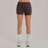 Pantalones Cortos de Yoga Secado Rápido Ajustados con Cintura Fruncida Levantacola Otoño Sha con Pliegues Invisibles para Mujer, Shorts Deportivos para Fitness Running 8402