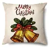 Productos para el Hogar Transfronterizos Amazon Funda de Almohada Navideña Papá Noel Árbol Sofá Funda de Almohada de Lino Funda de Almohada