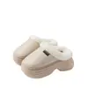 Pantuflas de algodón con suela gruesa que aumentan la altura para mujer, nuevo estilo otoño/invierno 2026, para interior, forradas de felpa, cálidas y con una sensación suave y acolchada