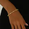 Pulseira Estilo Luxo Leve Transfronteiriço, Pulseira de Moda Versátil de Alto Nível com Incrustações de Diamantes Personalizadas, Pulseira com Design Geométrico Redondo de Temperamento
