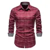 Camisa a cuadros de manga larga para hombre para primavera y otoño, con estampado digital, comercio exterior transfronterizo, top casual de negocios para hombre