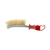 Venta al por mayor de fábrica Cepillo de alambre de limpieza para costura de EE. UU. Cepillo de alambre con recubrimiento de cobre Mango de plástico Cepillo de cuchillo de mango largo para limpieza de barbacoa