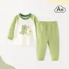 Conjunto de Top de Manga Larga y Pantalones de Otoño para Niños Ropa Interior Separada Infantil Algodón Puro Pijamas de Bebé Ropa de Casa de Manga Larga para Niñas de Primavera y Otoño