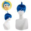 Cosplay de Joy de Mind Secret Service 2 Inside Out 2, Lele feliz y emocional, cabello corto y tocado completo.