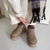 Botas de Neve de Sola Grossa para Mulheres 2025 Novo Inverno Pele Tudo-Em-Um Cano Curto Neve Algodão Forrado com Lã Calçado Externo de Algodão Espessado para Mulheres