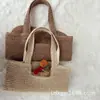 Bolso de Paja Simple y Versátil, Bolso de Mano Tejido a Mano de Gran Capacidad, Bolso de Hombro y Mano, Bolso de Playa para Vacaciones en la Costa, Bolso de Mujer