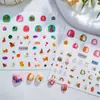Arte de Uñas Infantil Pegatinas Completas Calcomanías Seguras No Tóxicas Lindos Dibujos Animados de Animales Patrón Impermeable Anti-Manchas Fiesta Decoración Diaria