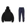 Nova Temporada Moletom com Capuz Duplo e Zíper DIY Liso Masculino Feminino Outono Inverno Conjunto de Calça de Moletom com Capuz e Zíper para Casal