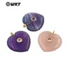 Wt-P2087 Exportación al por mayor Accesorios populares Fluorita Natural Amatista Obsidiana Corazón con Circonita Incrustada Colgante