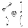 Bola de Diente Exterior de Aleación de Titanio Bola de Diente Exterior de Acero Inoxidable Accesorios de Repuesto para Joyería de Piercing DIY Bola Redonda Cono Puntiagudo Tornillo Hueso del Oído