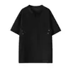 Camiseta de Manga Corta con Cuello en V y Remaches para Hombre, Diseño de Verano Estilo Americano, Camiseta Juvenil de Marca de Moda de Corte Holgado