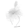 Amazon Shein Tocado de Plumas Accesorios Europeos y Americanos para el Cabello de Novia Flor en el Cabello Tocado para Carreras de Caballos Sombrero de Copa Retro de Malla