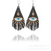 Pendientes de cuentas de estilo bohemio europeo y americano color tejido a mano borla larga pendientes de cuentas Miyuki venta al por mayor