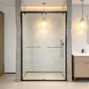 Mampara de Cristal para Ducha de Una Línea Personalizada Baño Hundido Puerta Corredera de Baño Baño Integrado