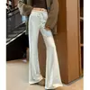 Estilo Nuevo de Otoño Pantalones Deportivos Casuales Micro-Acampanados Cintura Alta Caída Adelgazantes Pantalones de Yoga para Mujer Cordón Versión Estrecha Pantalones de Arroz Pegajoso