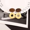 Pendientes Retro de Moda Estilo Coreano para Mujer, Pendientes Originales de Aro Ovalado de Madera Versátiles, Pendientes Largos Colgantes Únicos