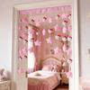 Cortina de Porta com Laço Rosa, Cortina Divisória para Decoração de Quarto Feminino, Cortina de Desenho Animado para Quarto de Crianças, Entrada de Casa