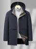 Invierno Nuevo Abrigo Acolchado de Algodón para Hombre Largo Medio Quitar Forro Casual Mediana Edad y Ancianos Abrigo Acolchado de Algodón Abrigo Cálido Engrosado