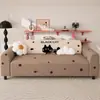 Funda de sofá todo incluido de pelo de zorro plateado, antideslizante y resistente a los arañazos de gato, color crema, apta para todas las estaciones, funda protectora extraíble y lavable