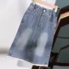 Falda Infantil Falda de Mezclilla Suave de Longitud Media Estilo Coreano Nuevo Estilo Otoño e Invierno 2025 Niños Medianos y Grandes Súper Hada por Encima de la Rodilla