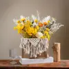 Set de Bolsas Tejidas con Flores Secas Estilo Nórdico Modelo de Fotografía Habitación Decoración de Ramo Natural Adornos DIY Flores Prensadas