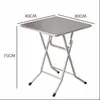 Tienda de Té de Leche Estilo Industrial, Restaurante, Bar de Snacks, Mesa Cuadrada Plegable de Acero Inoxidable, Juego de Mesa y Silla para Barbacoa al Aire Libre para Uso Comercial
