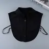 Camisa Exquisita de Seda Leite com Recortes e Gola Falsa Feminina, Gola Falsa Elegante Solúvel em Água, Fornecimento Direto de Fabricantes Transfronteiriços