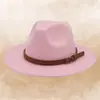 Fedora de lana de moda europea y americana con logotipo personalizado, fedora de jazz de estilo retro británico, sombrero de fieltro de ala plana unisex