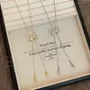 Colar Puxador Borboleta Minimalista Estilo Coreano Cravejado de Diamantes para Mulheres, Corrente Longa para Suéter Exquisite e Elegante de Nicho Estilo Ins
