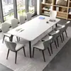 Mesa de conferência, mesa longa, design simples e moderno, mesa grande, adequada para pequenas salas de conferência, mesa de escritório longa, conjunto de mesa e cadeira para treinamento e leitura