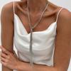 Collar de Cadena Metálica con Borla Anudada Estilo Ins Moda Transfronteriza Europea y Americana Collar Largo Personalizado con Cuentas de Bola Ccb para Mujer
