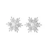 Pendientes de Copo de Nieve con Microincrustaciones de Zirconia Chapados en Cobre Ecológicos de Alta Venta Transfronteriza, Exquisitos Pendientes de Perla de Lujo Ligero al por Mayor y al por Menor