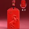 Colgante de Cinabrio Crudo para el Año del Caballo, Arena Dorada Púrpura de Alto Contenido, Collar Unisex Regalo al por Mayor