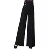 Calça Latina de Cintura Alta 2026 Novo Estilo Transfronteiriço Calça Larga Feminina Emagrecedora Versátil Calça Reta para Dança