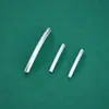 Cuentas espaciadoras tubulares curvas de plata pura S925 finamente pulidas y cepilladas para joyería hecha a mano DIY, pulseras con cuentas, tobilleras y accesorios de media pulsera