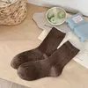 Meias Femininas Outono Inverno Novo Estilo Padrão de Coração Malha Trançada Meias de Cano Médio Estilo Japonês Gaze Pontilhada Meias de Bloco de Cor com Renda e Babados Meias Sem Costura