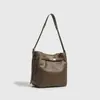 Bolso Kelly de nicho coreano para mujer, nuevo bolso cubo de moda retro 2025, bolso de hombro y cruzado simple