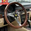 Modificación de Coche Nuevo Volante Clásico Retro Color Madera de Melocotón 14 Pulgadas 350mm Volante Galvanizado de 14 Agujeros