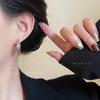 Aretes de aro ovalado liso para mujer 2024 nuevos populares ins aretes de viento frío moda coreana aretes versátiles para cara redonda