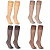 21 nuevas medias de seda cristalina color carne negra ultradelgadas transparentes antienganche par de calcetines altos hasta la rodilla al por mayor