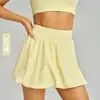 Falda corta deportiva Weiman de dos piezas anti-exposición para mujer, falda tulipán de cintura alta de secado rápido con bolsillos, falda para fitness yoga de verano