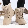 Botas de nieve de suela gruesa Harbin transfronterizas para mujer, forradas en vellón de invierno, gruesas, impermeables, antideslizantes, acolchadas de algodón, botas cálidas para mujer