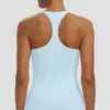 Nova regata de nylon de cor sólida, dupla face, com costas nadador, respirável e justa, para esportes, corrida, fitness e yoga