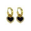 Pendientes de aro con diseño de nicho, estilo retro, con doble cara de amor, en blanco y negro, de fritillary, ligeros, de lujo, de alta gama, para desplazamientos diarios.