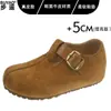 Zapatos Birkenstock auténticos de cuero para mujer, con aumento de altura, de cobertura total y suela gruesa, modelo nuevo otoño 2026, mocasines cómodos de suela blanda