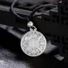 Pingente de Bússola de Oito Tesouros Estilo Chinês Popular Vintage Pingente de Lótus Feminino Colar de Casal Masculino Filigrana Oca