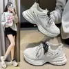 Populares Zapatillas Dad de Doble Tira con Suela Gruesa para Mujer, Novedad Primavera y Otoño 2026, Casual Versátil, Ligeras, que Aumentan la Altura, de Moda